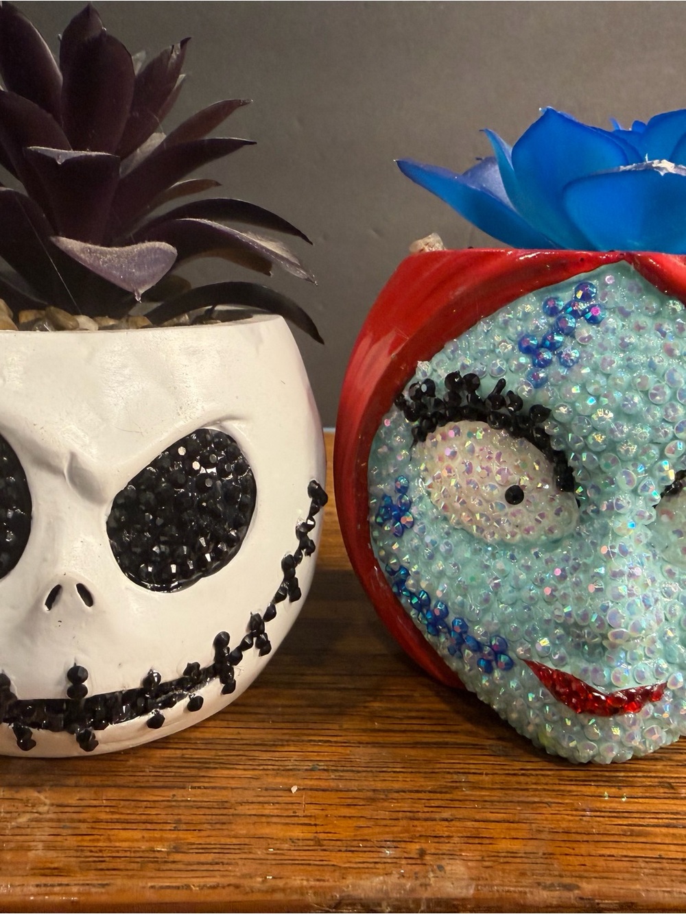 Nightmare before Christmas bedazzled planters